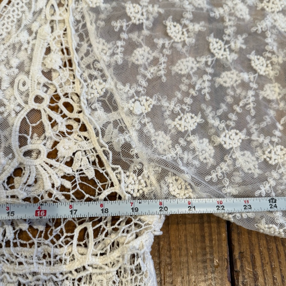 Pretty Angel Boho Lace Tunic Top XL Ivory Crochet & Lace Romantic Festival - Picture 8 of 13